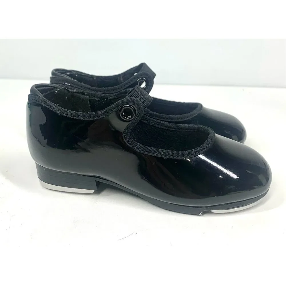 Capezio Kids Jr Tyette N625C Girls Kids Black Patent Tap Shoes Toddler 8.5 M